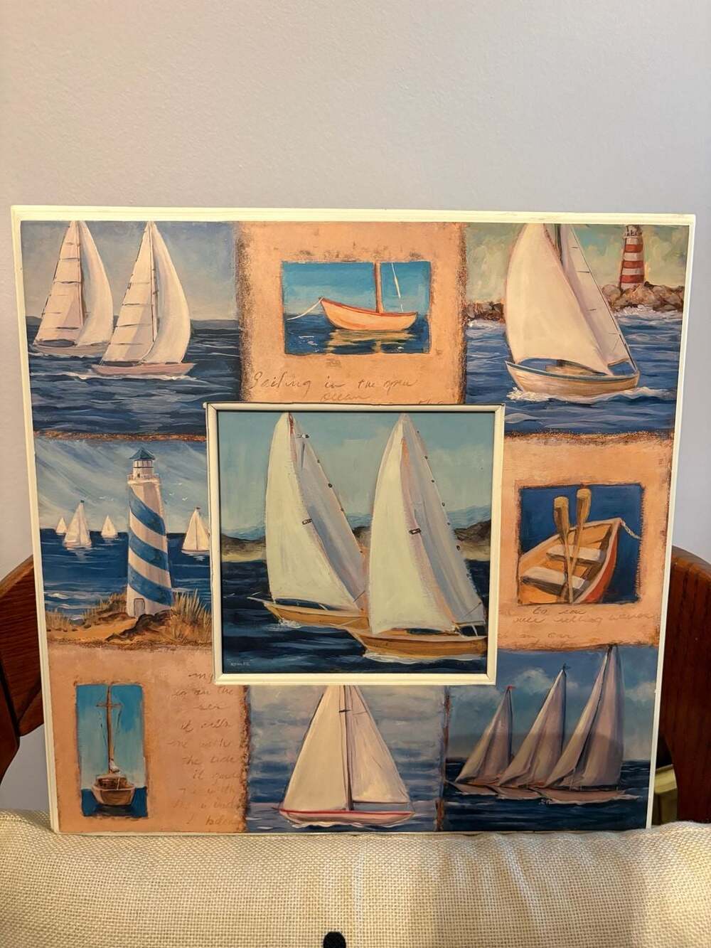 Kohler Nautical Sailboat Collage Framed Wall Art